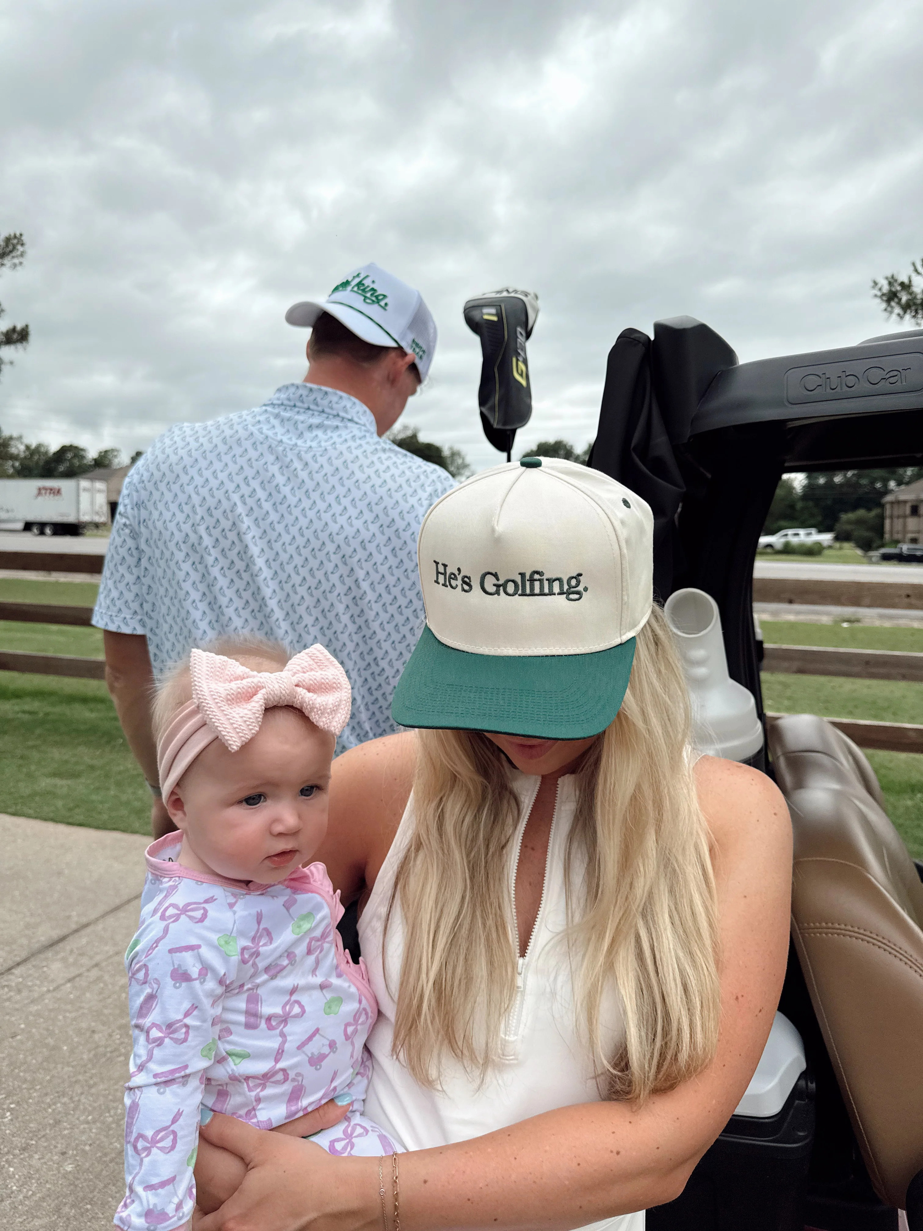 He's Golfing - Green Vintage Trucker Hat | KenzKustomz