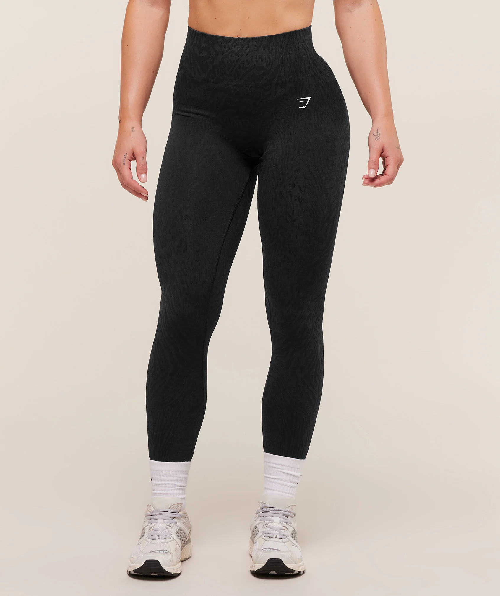 Gymshark Adapt Animal Seamless Leggings - Black/Asphalt Grey | Gymshark UK