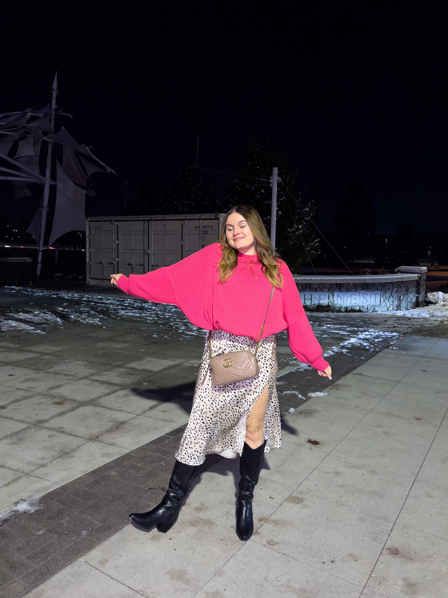 Holiday party outfit idea! Featuring my favorite oversized sweater and a satin dress

I’m wearing a S sweater, size L dress and size 9 boots 

#LTKstyletip #LTKSeasonal #LTKHoliday