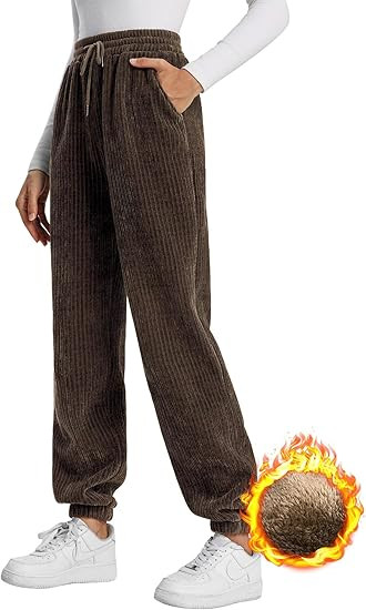 QIANXIZHAN Women's Winter Warm Thick Fleece Pants, Lined Sweatpants Pants Joggers Comfy Pajama Cl... | Amazon (US)