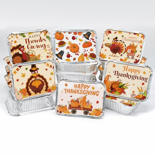 HAKOTI Thanksgiving Leftover Containers, 36Pcs Thanksgiving To Go Containers Pumpkin Maple Leaf Turkey Thanksgiving Leftover Containers With Lids for Thanksgiving Baking Cooking Heating Storing | Amazon (US)