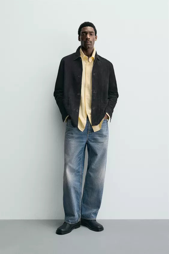 SUEDE LEATHER OVERSHIRT | Zara US