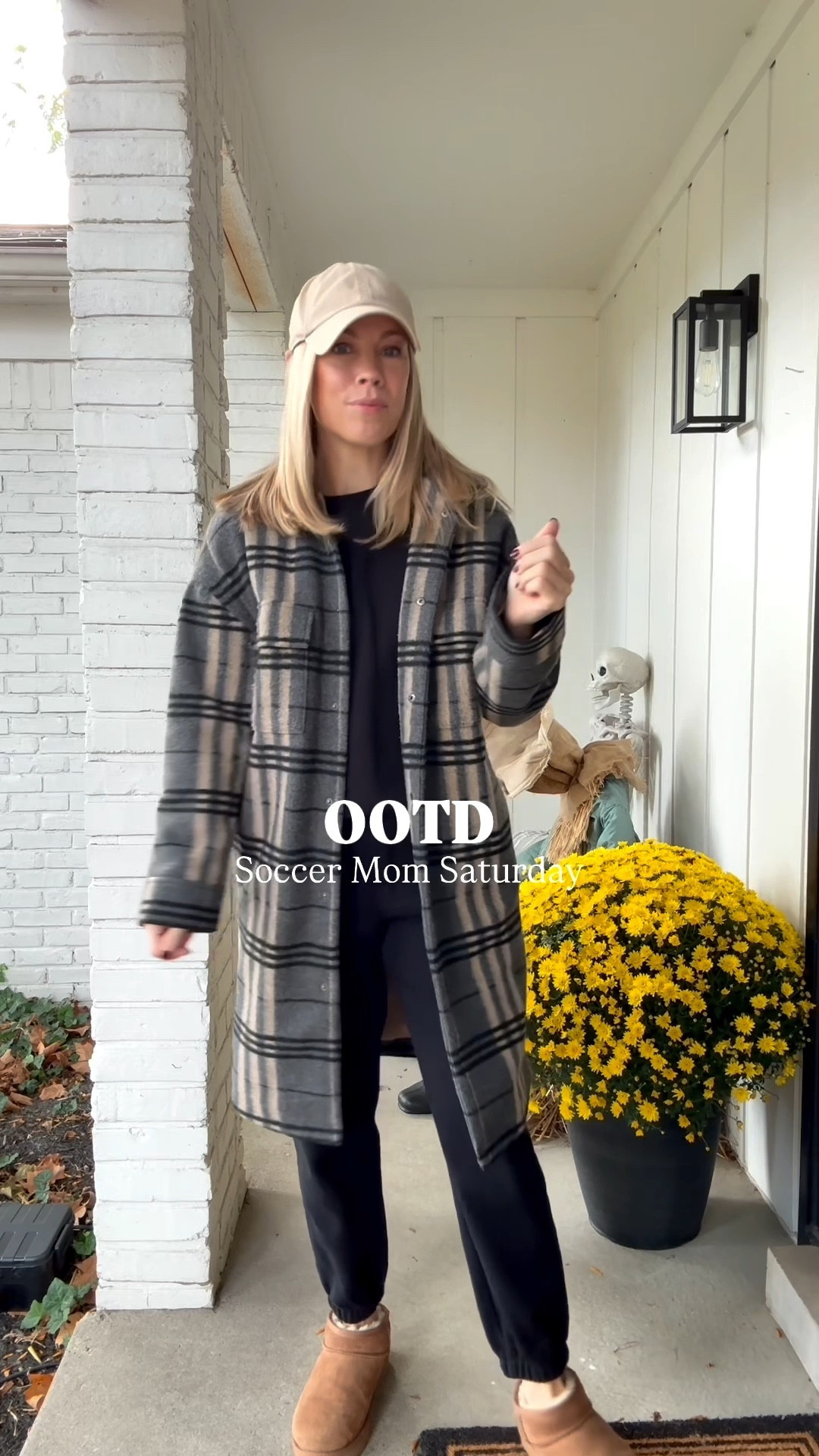 Gap matching set on sale. Wearing a size small. Vuori long plaid coat. I sized down. Also on sale. Ugg boots and Gap hat. 

#soccermom #fallstyle #falljacket #sweatset

#LTKSaleAlert #LTKFindsUnder50 #LTKStyleTip