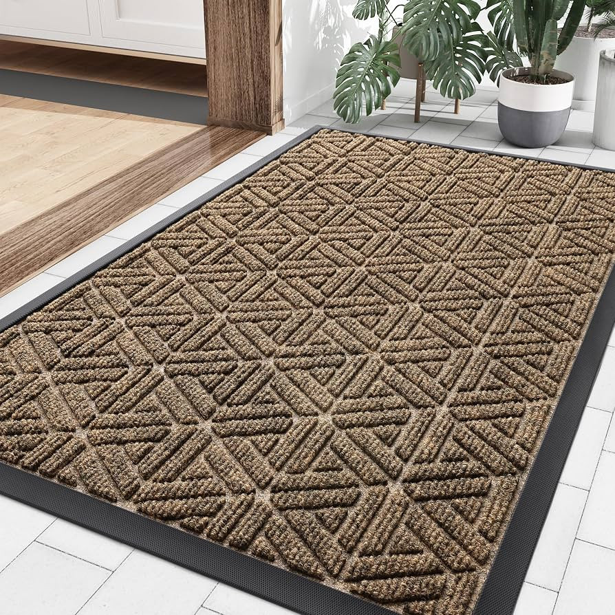 Smiry Front Door Mat Outside Entrance, Low Profile Rubber Doormat, 35x23 | Amazon (US)