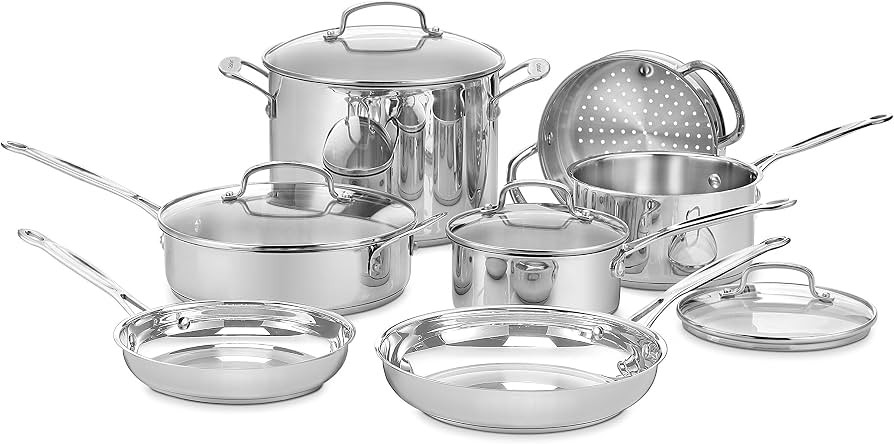 Cuisinart 11-Piece Cookware Set, Chef's Classic Stainless Steel Collection 77-11G | Amazon (US)