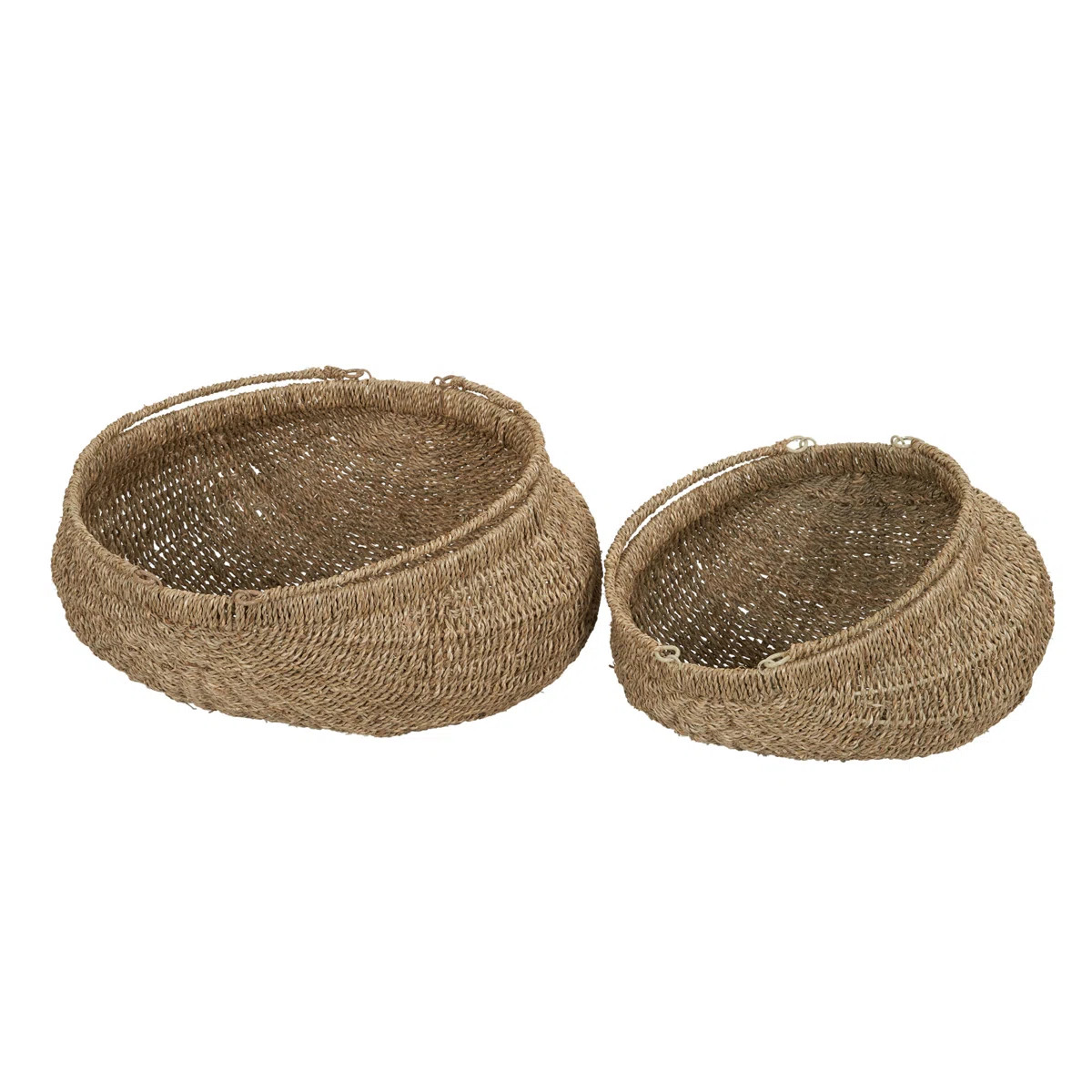 Seagrass Baskets, Set of 2 Decorative Baskets with Handles | Wayfair North America
