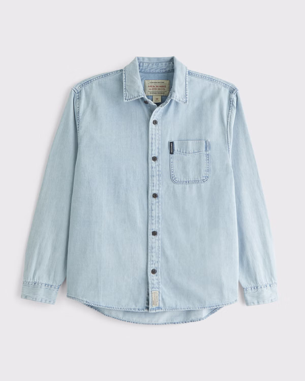 Denim Button-Up Shirt | Abercrombie & Fitch (US)