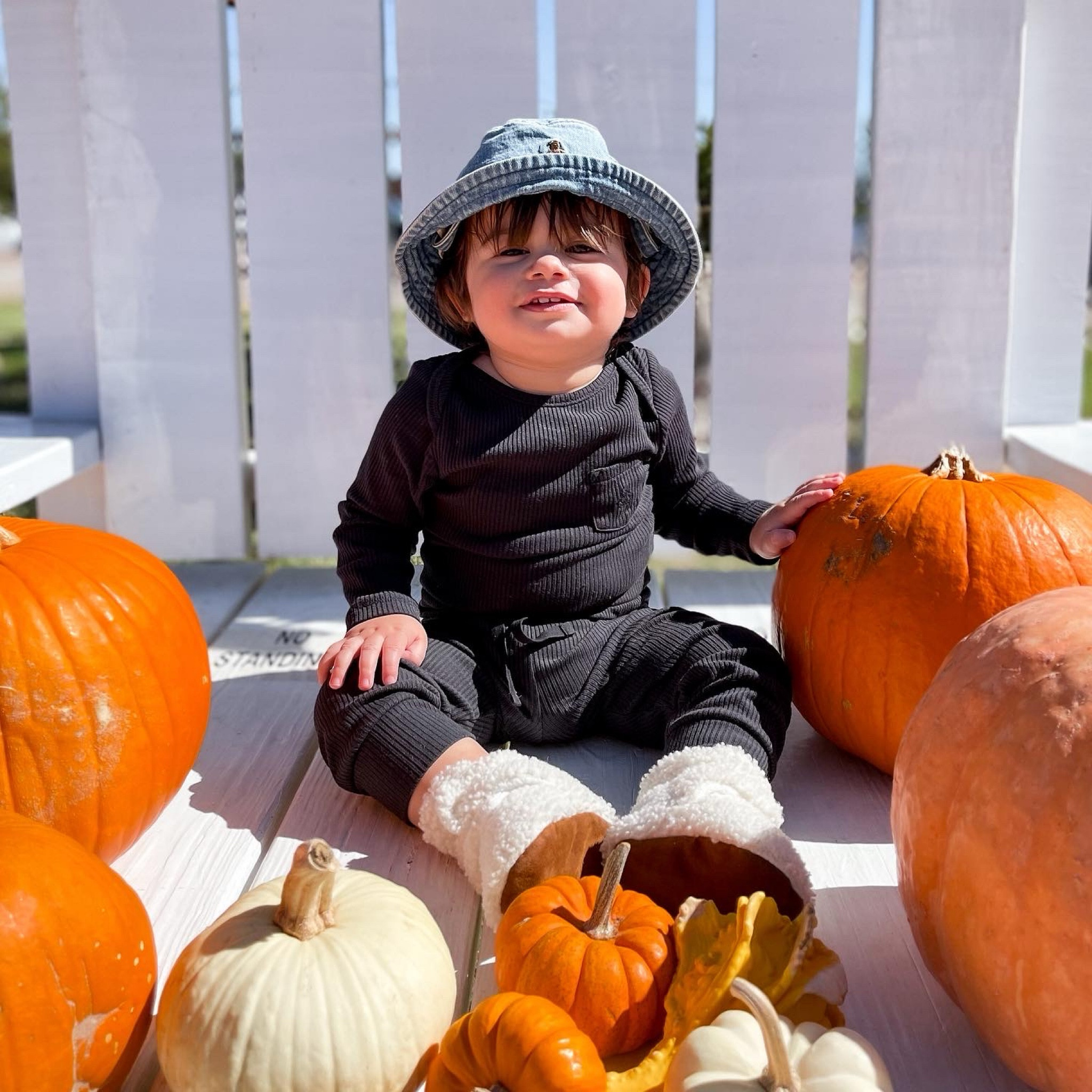 A casual day at the pumpkin patch. I love these ribbed baby boy onesie top and pant sets from Gap because they are great for layering and easy to style alone for a cute, comfy, and casual look. P’s fuzzy sherpa booties are from amazon.

#LTKSeasonal #LTKstyletip #LTKbaby
