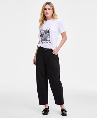 On 34th Women's High-Rise Utility Barrel-Leg Ankle Pants, Macy's Exclusive  - Macy's | Macy's