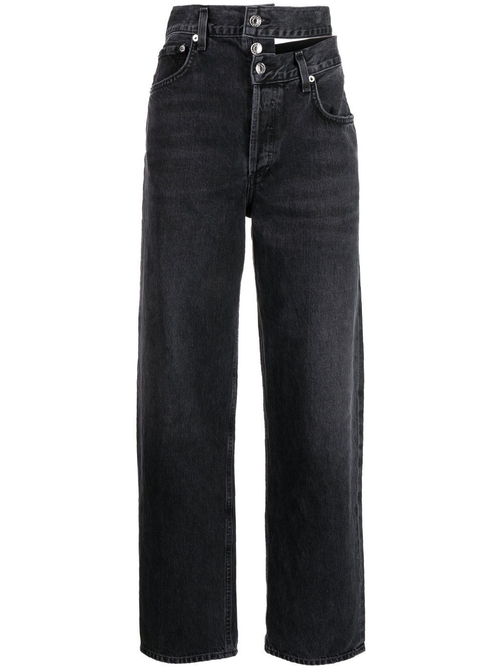 AGOLDE Broken Waistband Straight Jeans - Farfetch | Farfetch Global