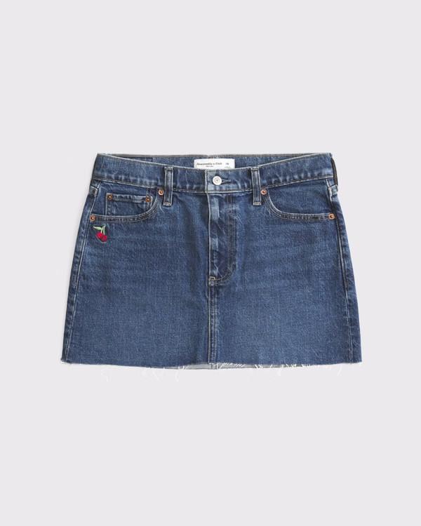 Mid Rise Denim Mini Skirt | Abercrombie & Fitch (US)