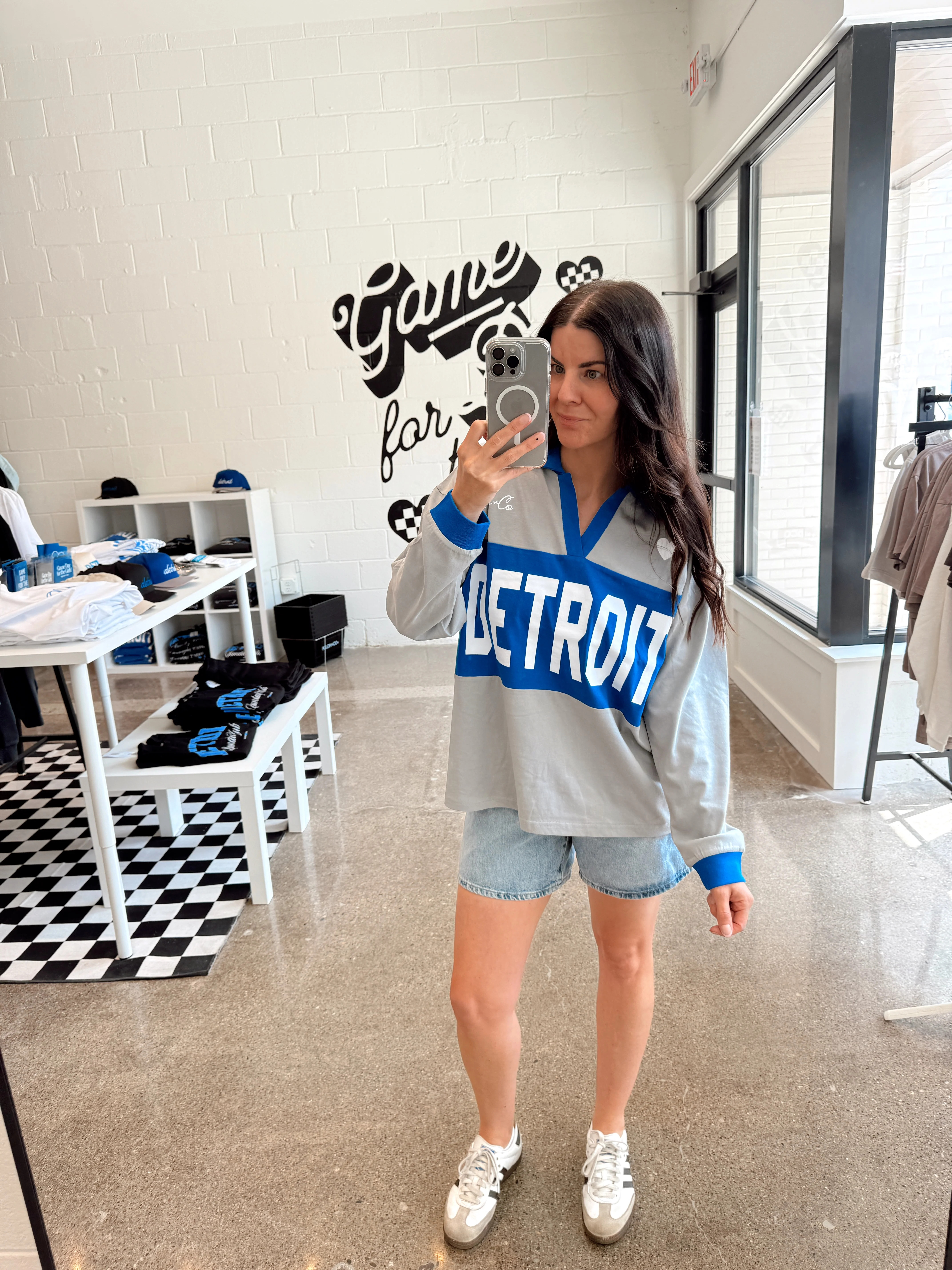 Detroit Grey Long Sleeve Rugby Tee | Kiloh + Co.