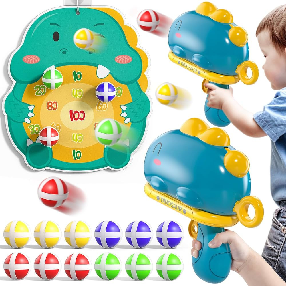TEMI Dinosaur Shooting Toys for Kids 3 4 5 6 7 8+ Years, 1 Dinosaur Shooting Gun Toy with 12 Stic... | Amazon (US)