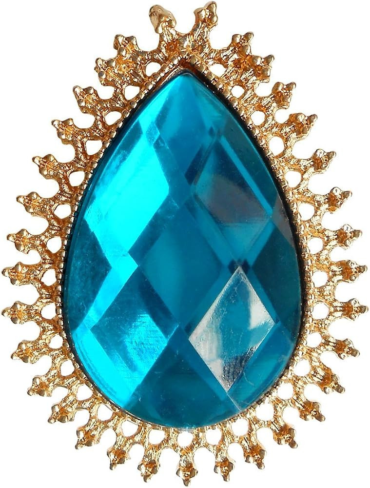 RareLove Vintage Blue Rhinestone Alloy Metal Teardrop Brooch For Women | Amazon (US)
