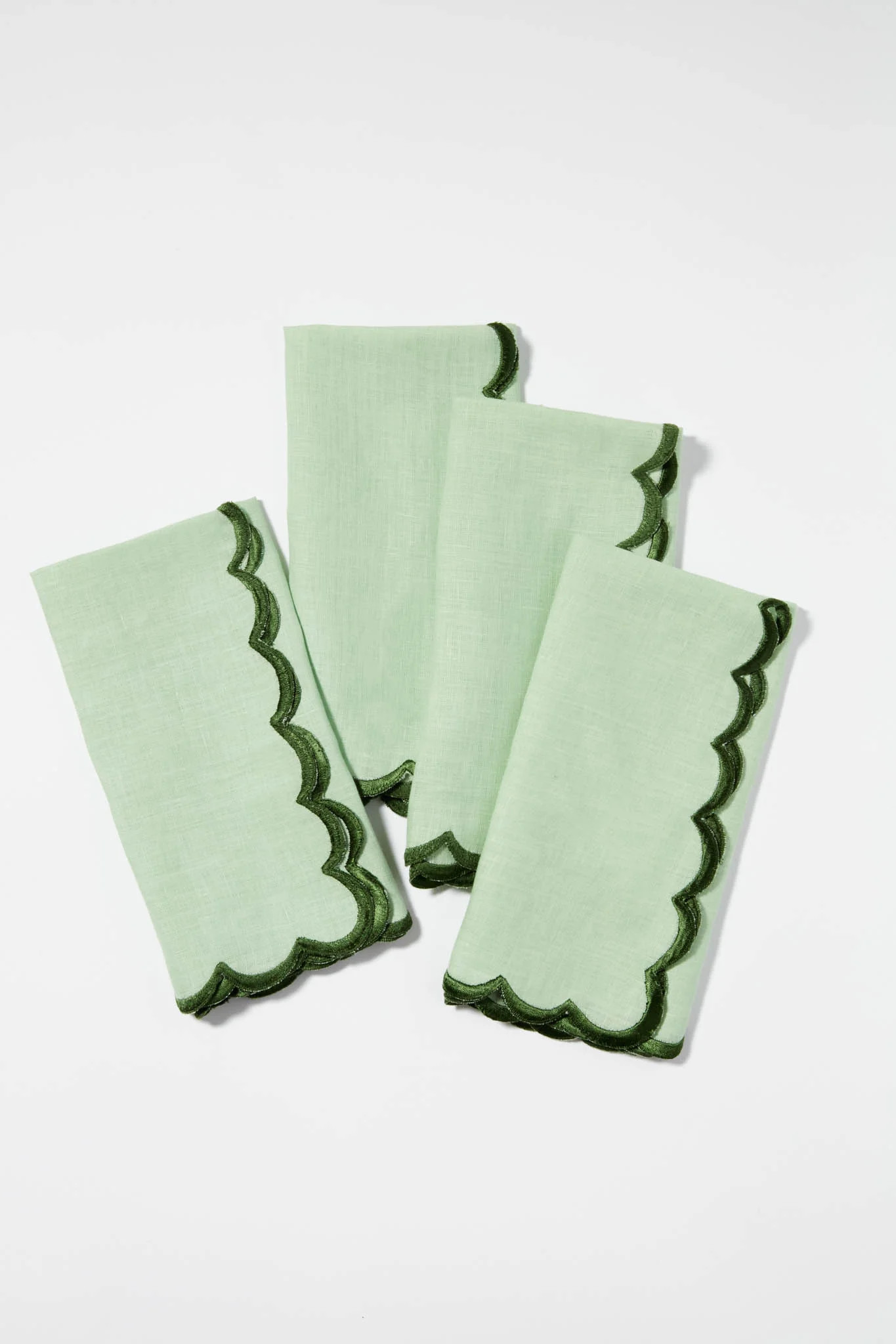 Fern and Olive Embroidered Linen Napkins Set of 4 | Tuckernuck (US)