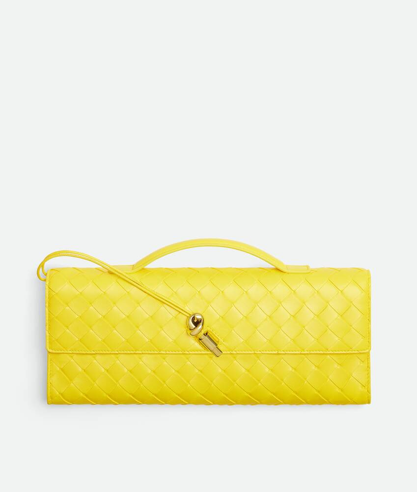 Bottega Veneta® Women's Andiamo Clutch in Sulfur. Shop online now. | Bottega Veneta
