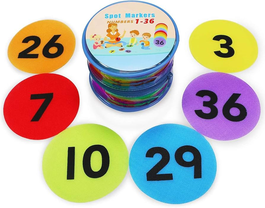 Aaskuu Carpet Spot Markers with Numbers 1-36 for Teachers and Kids, Classroom Floor Circles Dots ... | Amazon (US)