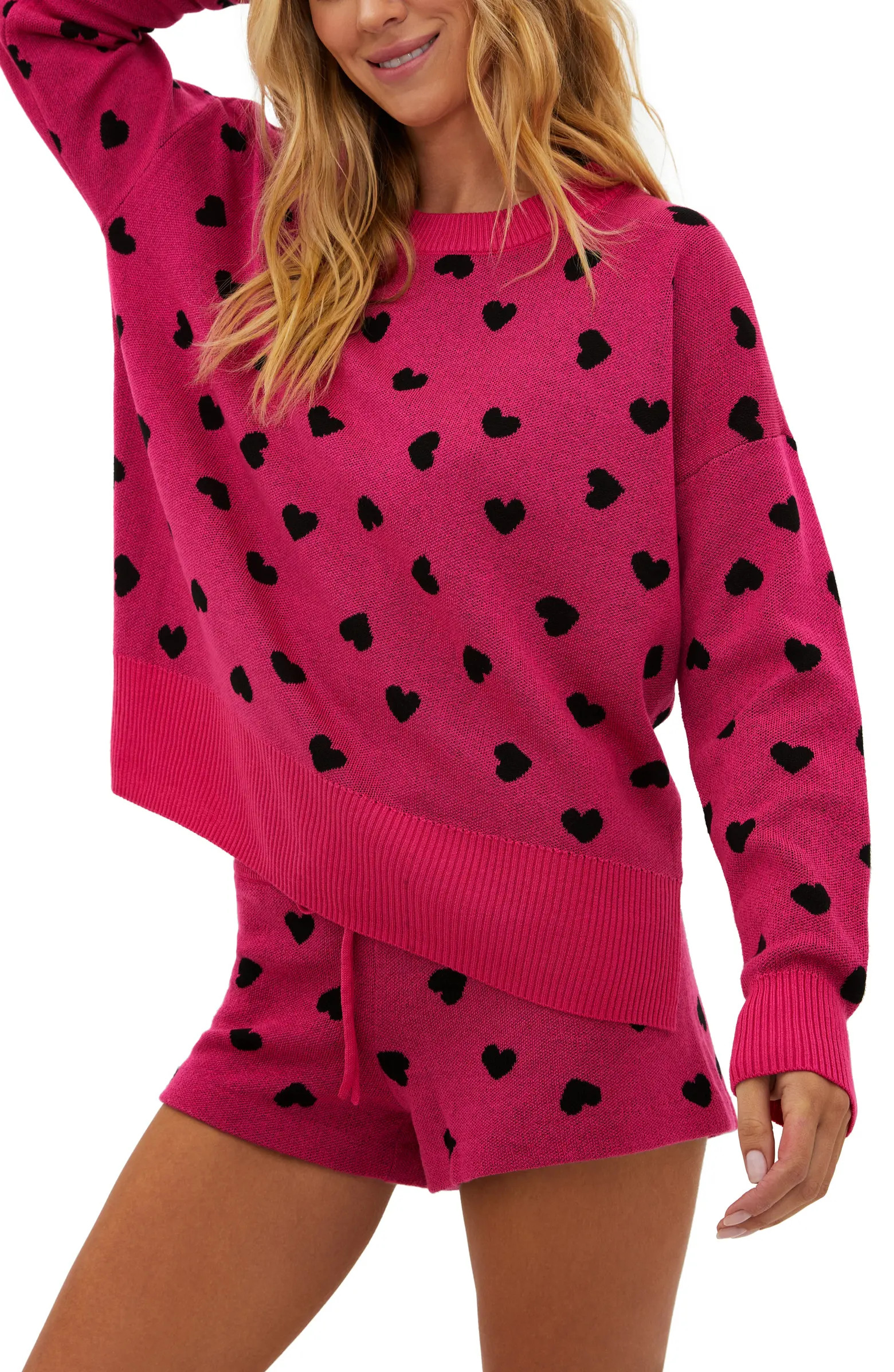 Beach Riot Callie Heart Crewneck Sweater | Nordstrom | Nordstrom