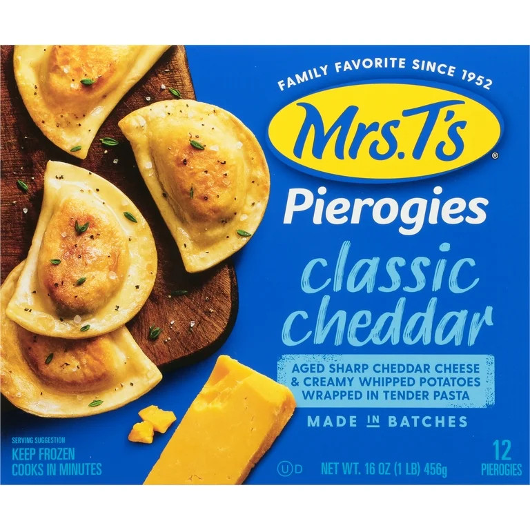 Mrs. T's® Pierogies Classic Cheddar, 12 Count, 16.0oz Box (Frozen) | Walmart (US)