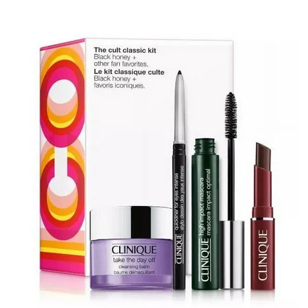 Clinique The Cult Classic 4 Pcs Kit - Black Honey Lipstick Black Eyeliner Black Mascara Cleansing Balm | Walmart (US)