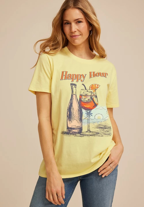 Happy Hour Oversized Fit Graphic Tee | maurices | Maurices