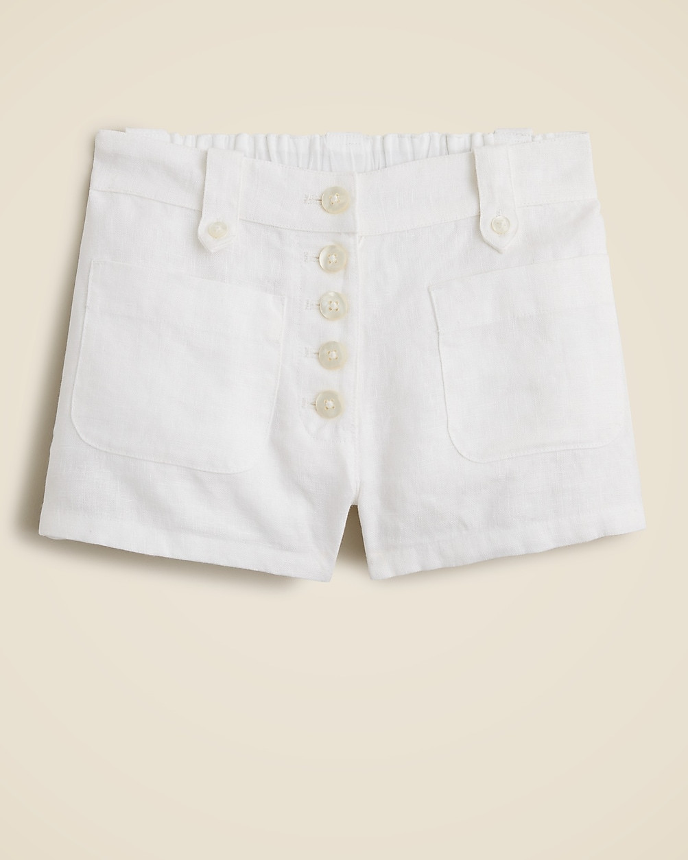 Girls' button-front linen short | J. Crew US