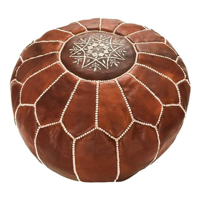 Marrakesh Gallery Moroccan Pouf - Genuine Goatskin leather - Bohemian Living Room Decor - Hassock... | Amazon (US)