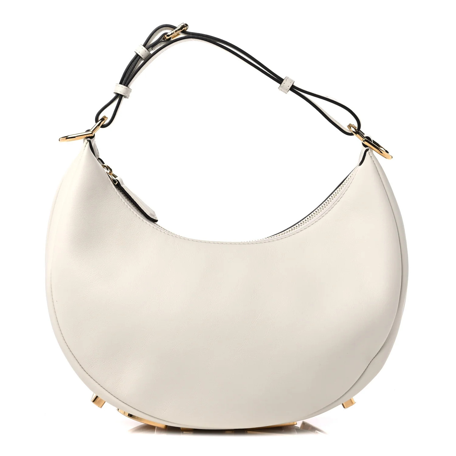 Vitello Grace Matte Small Fendigraphy Hobo Bag White Ice | FASHIONPHILE (US)