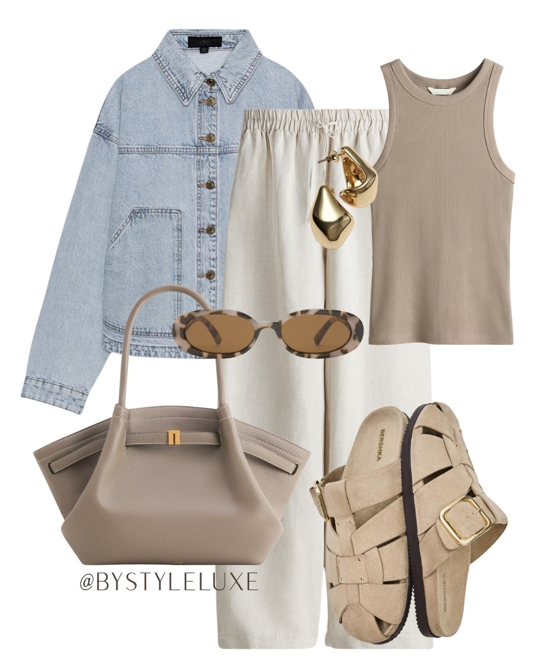 SPRING DENIM - A wardrobe essential in spring is this Zara denim jacket, paired with everyone’s fave H&M linen trousers and suede cage mules

#linentrousers #denimjacket #springoutfit

#LTKeurope #LTKspring #LTKshoes