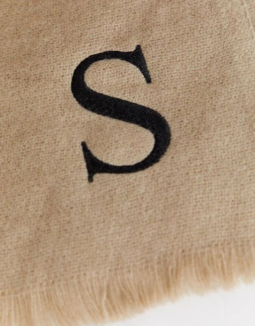 ASOS DESIGN personalised scarf with S initial | ASOS (Global)