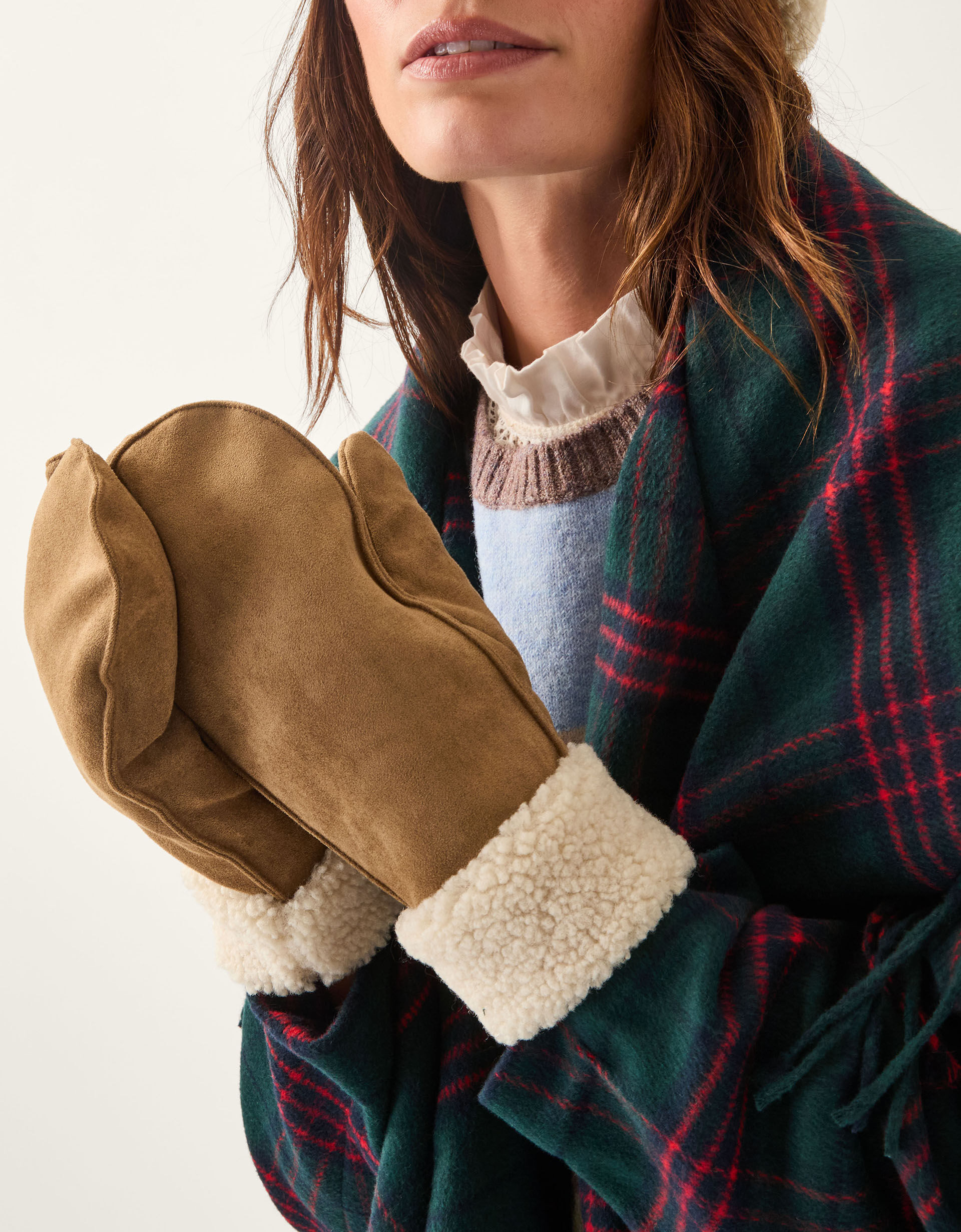 Monsoon x Sarah Corbett-Winder Faux Shearling Mittens Natural | Monsoon (UK)