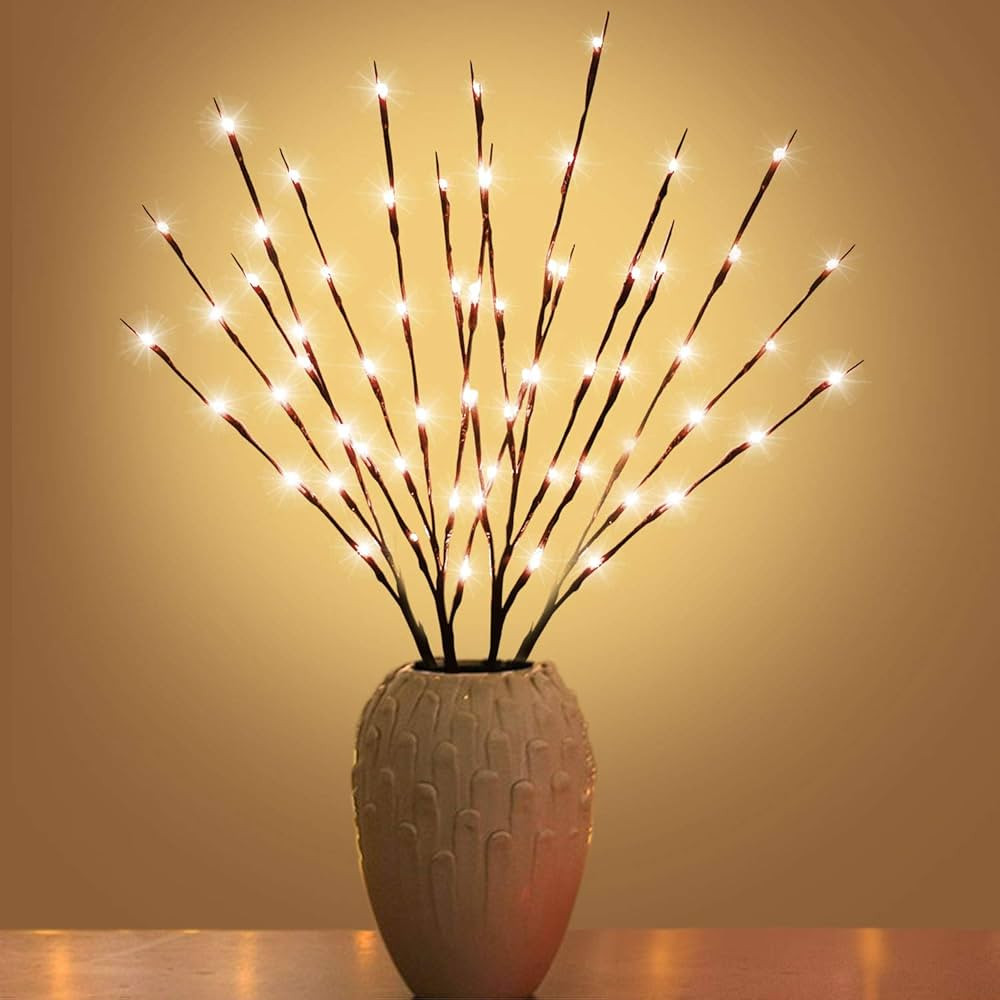 XIANMU Led Branch Light Battery Operated Lighted Branches Vase Filler Willow Twig Lighted Branch ... | Amazon (US)