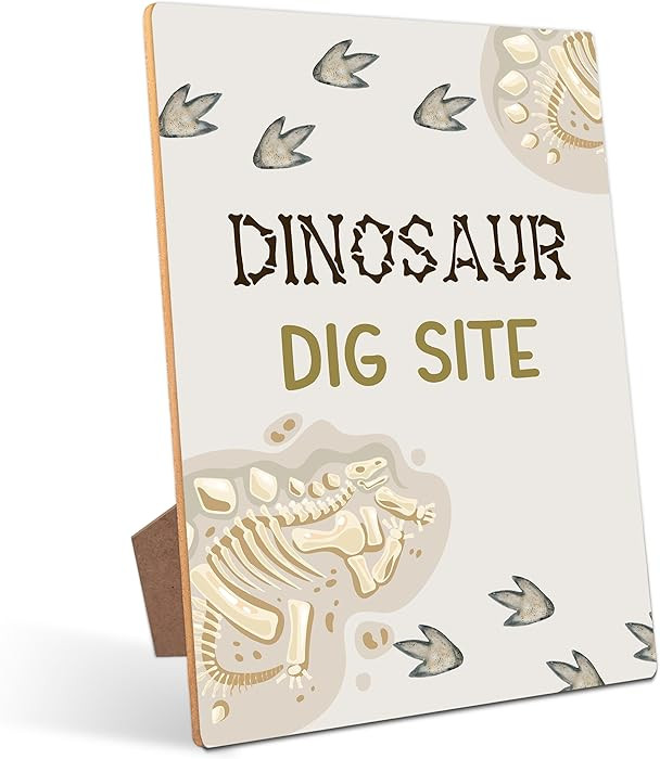 Dinosaur Dig Site Table Sign - Dinosaur Party Decor, Perfect for Birthday Party, Birthday Decorat... | Amazon (US)