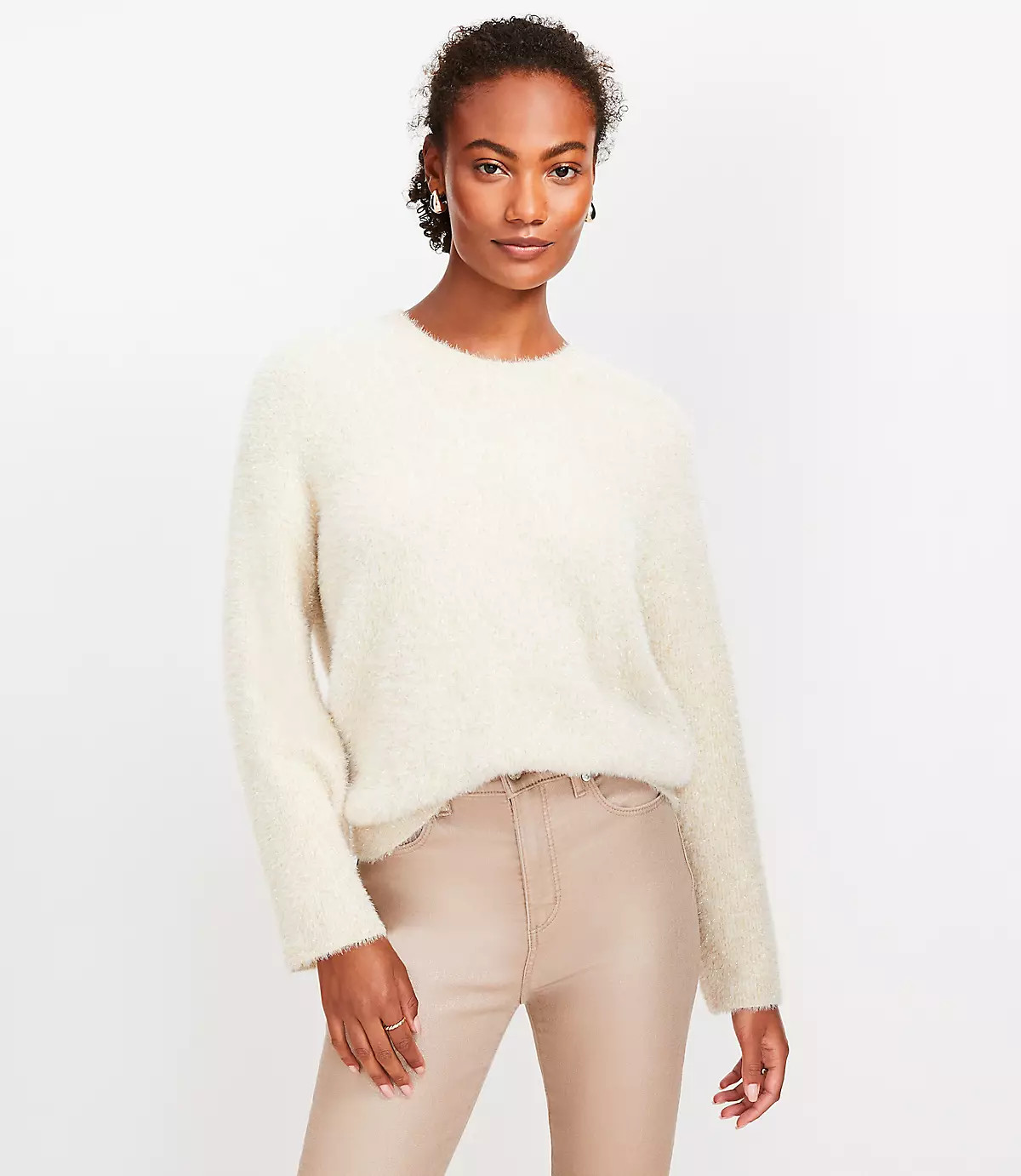 Shimmer Fuzzy Sweater | LOFT