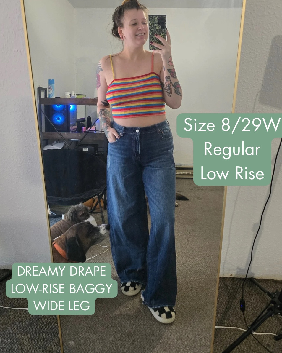 I Love #Lowrise #baggyjeans ! 

❤️‍🔥These are from #americaneagle Size 8/29W. for reference I am 140lbs and 5’3❤️‍🔥
#AEjeans #trendyjeans #lowrisejeans 

#LTKU #LTKFindsUnder100 #LTKStyleTip