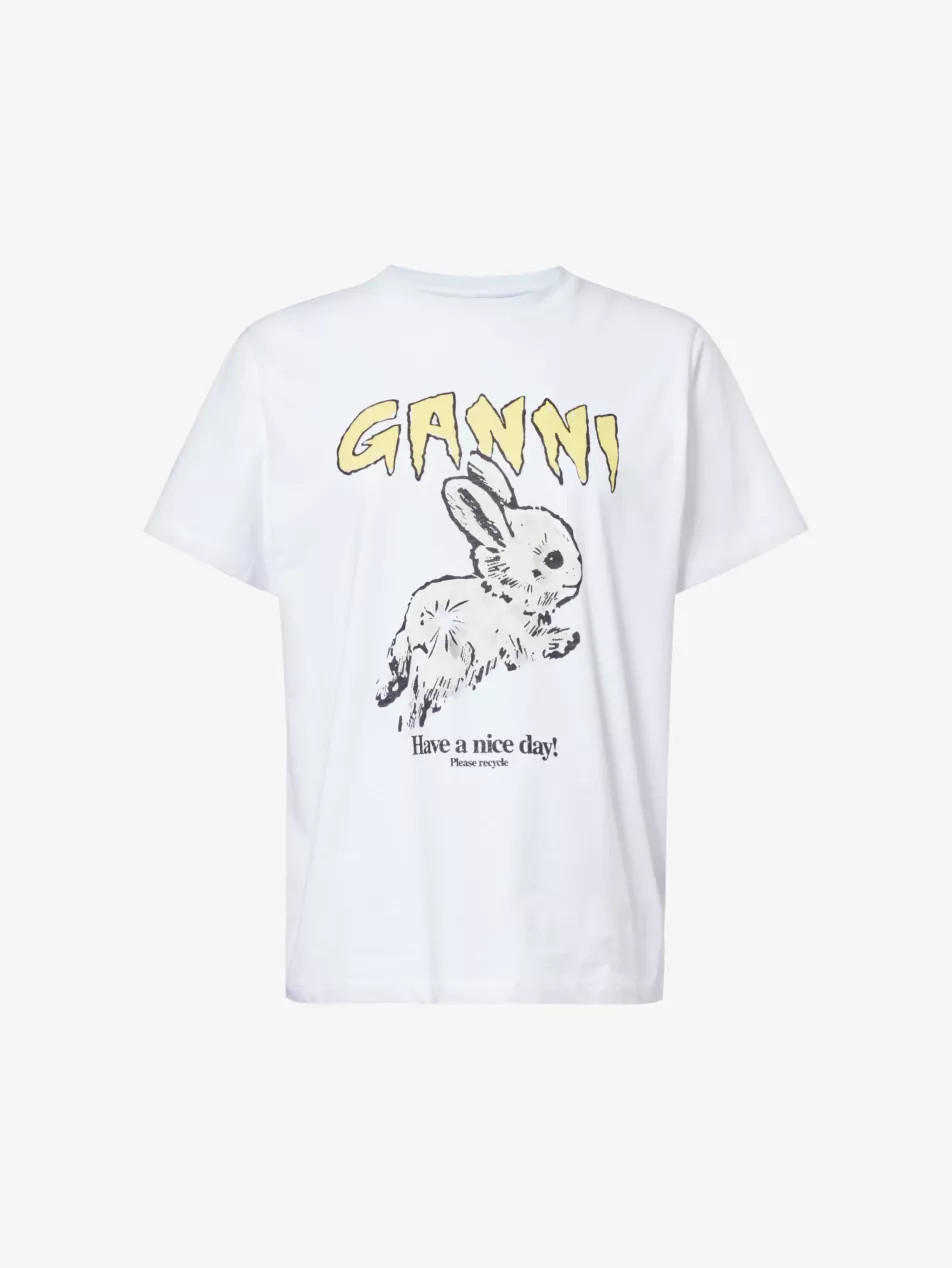 Bunny graphic-pattern organic-cotton T-shirt | Selfridges