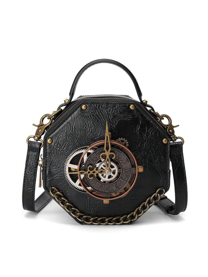 Retro Women's Messenger Bag Clock Decor Shoulder Crossbody Bag Mobile Phone Bag, Mothers Day Gift... | SHEIN