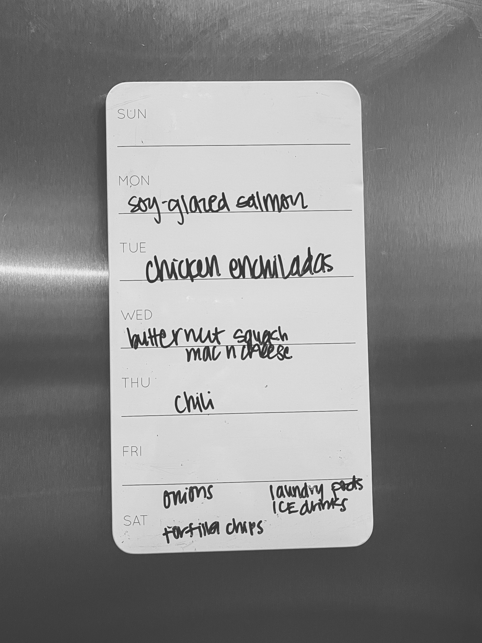 Weekly meal planning board! This inspires me to actually meal plan and helps keep me on track with grocery shopping (hello less impulse buys!). Hope it helps you too! #kitchentools #mealplanning #fridgecalendar #kitchenorganization

#LTKfamily #LTKunder50 #LTKhome
