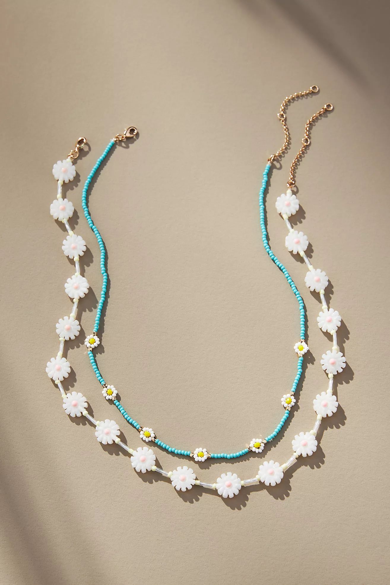 Beaded Daisy Necklaces, Set of 2 | Anthropologie (US)