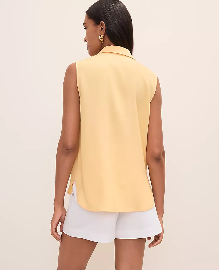Petite Sleeveless Collar Shirt | Ann Taylor
