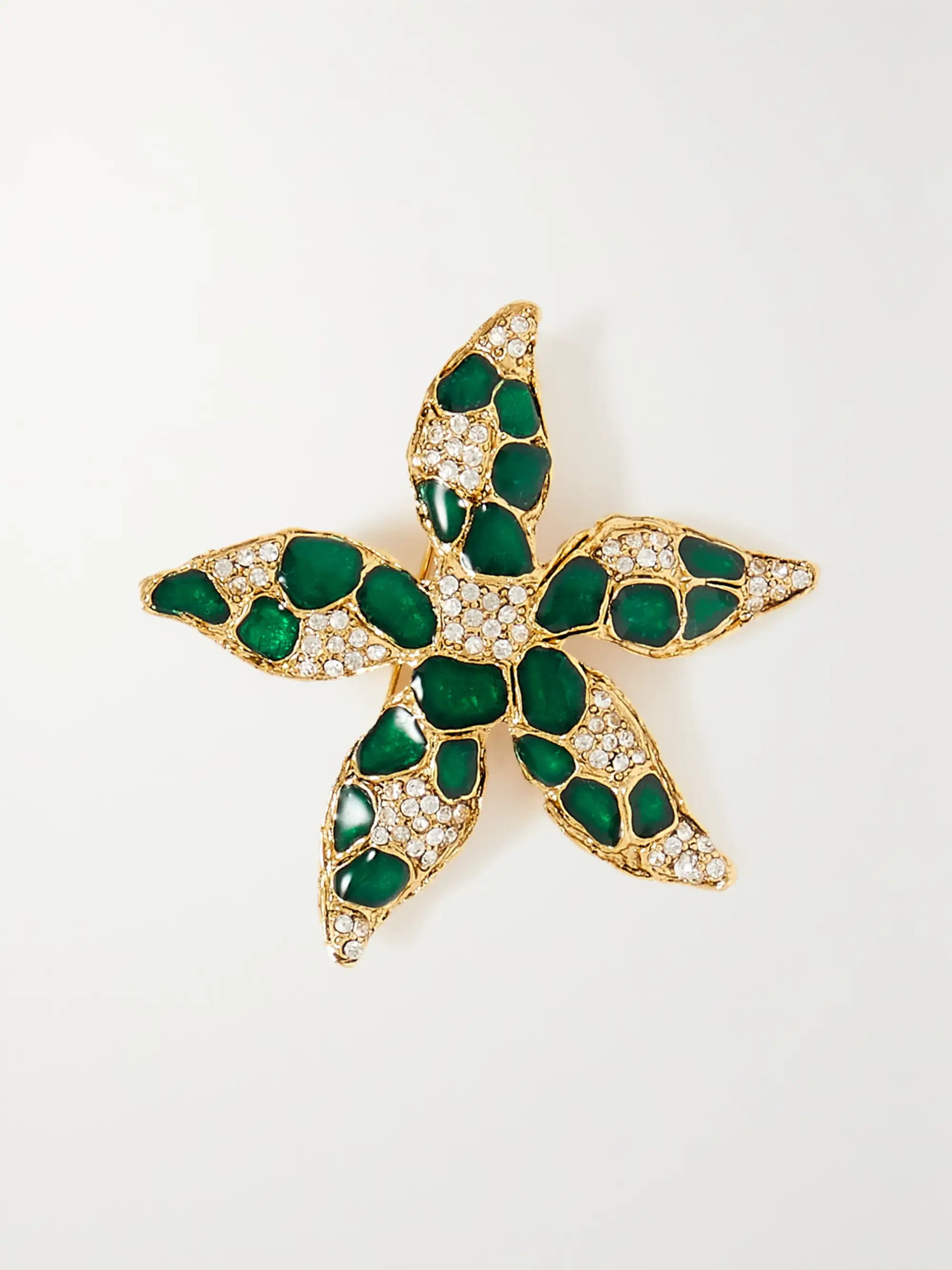 Starfish gold-tone crystal brooch | NET-A-PORTER (US)