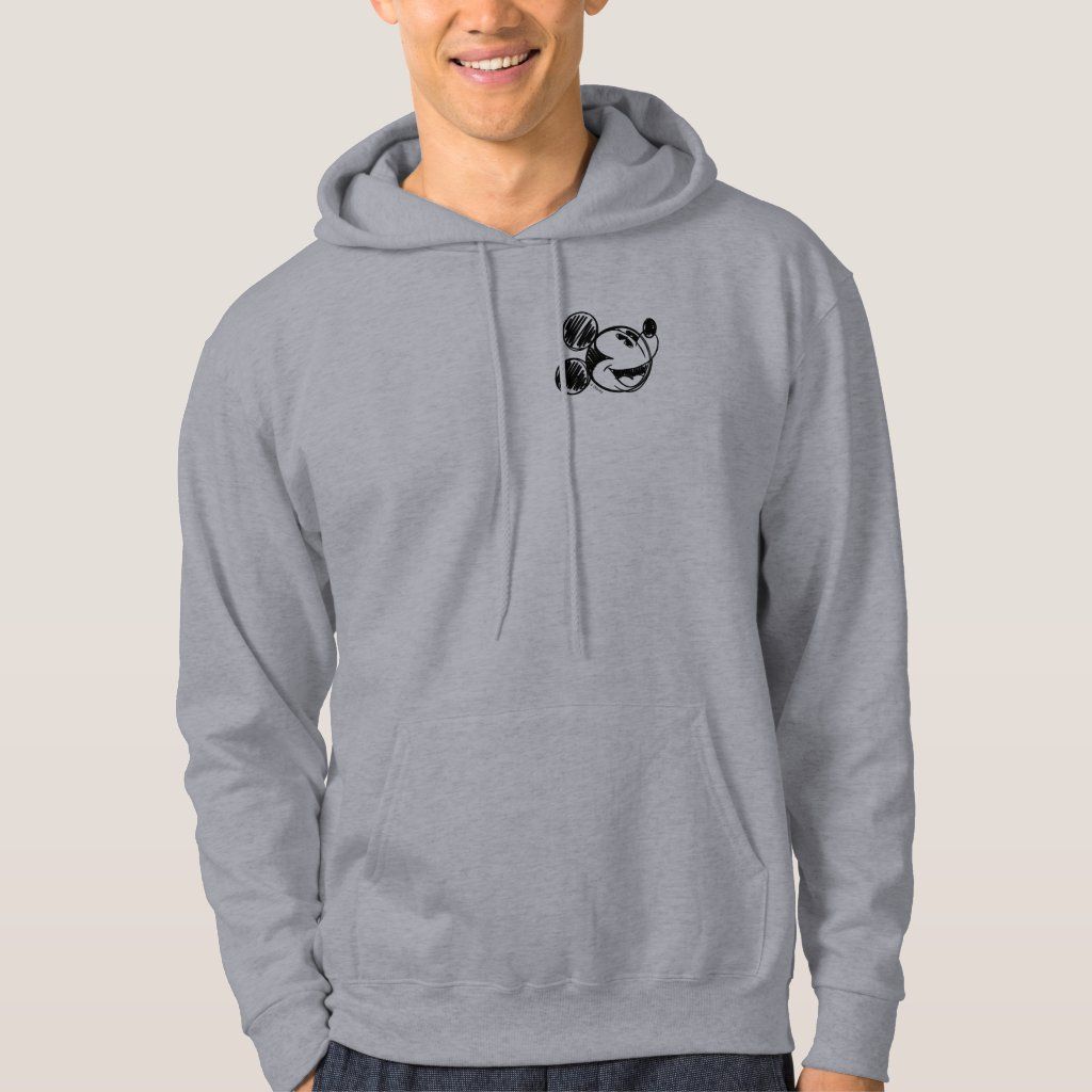 M is for Mickey Mouse Hoodie, Men's, Size: Adult S, Grey | Zazzle