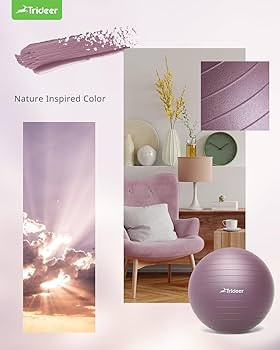 Trideer Yoga Ball - Exercise Ball for Workout pilates Stability - Anti-Burst and Slip Resistant f... | Amazon (US)