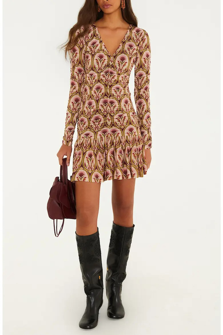 FARM Rio Garden Medallion Long Sleeve Minidress (Women) | Nordstrom | Nordstrom