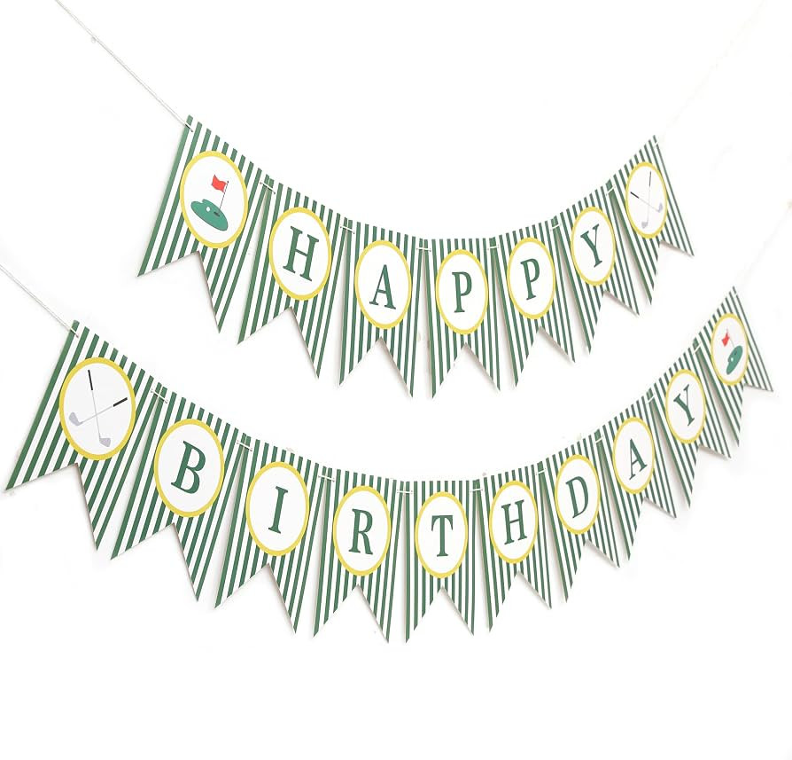 Golf Happy Birthday Banner - Golf 1st/First Year Party Decoration,Hole In One Party Banner,Hole I... | Amazon (US)