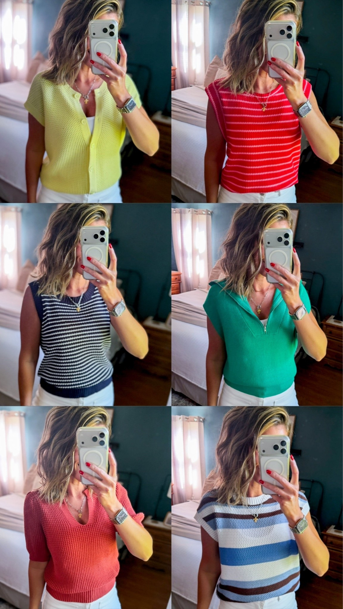 Easy throw on and go Summer tops. Wearing size small in all styles

#LTKSeasonal #LTKOver40 #LTKmomlife