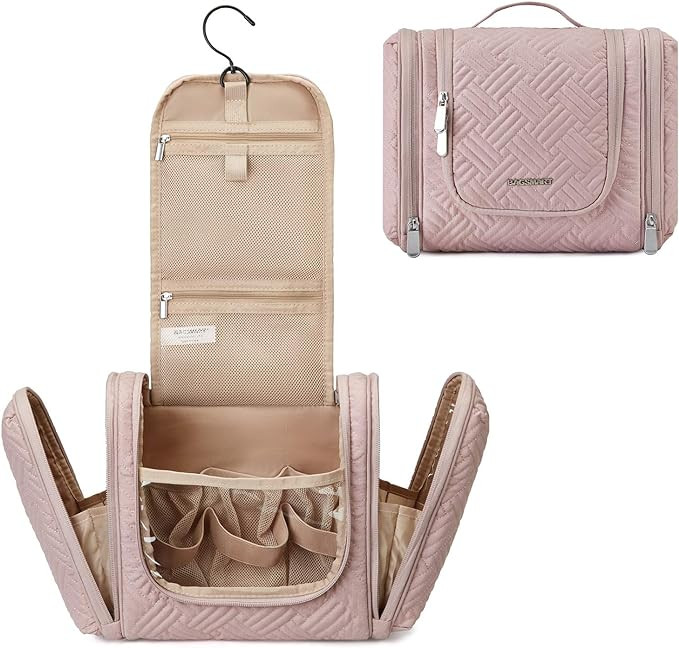 BAGSMART Travel Toiletry Bag for Women, Hanging Toiletry Bag with Hook, Travel Cosmetic Makeup Ba... | Amazon (US)