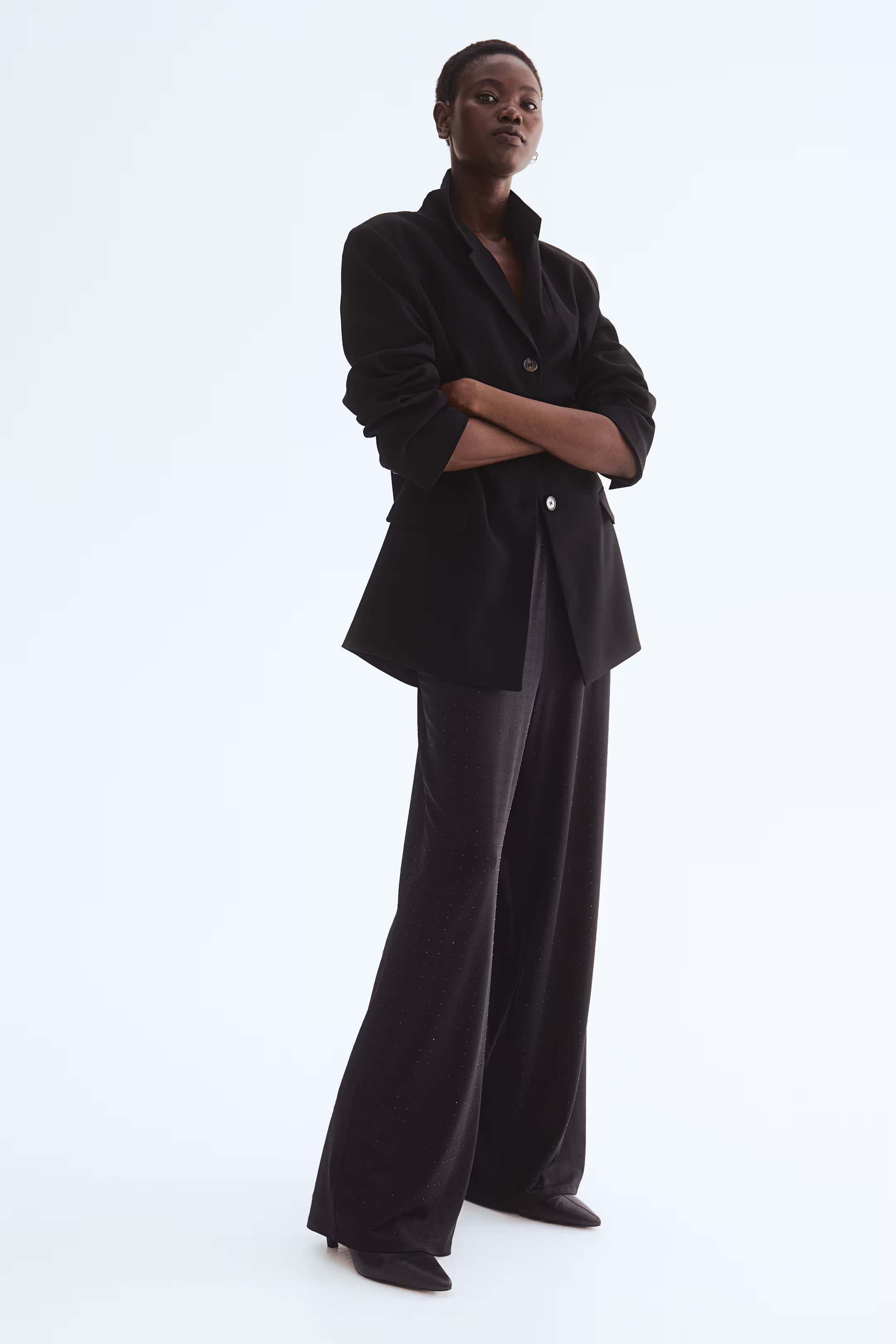 Rhinestone-embellished jersey trousers | H&M (US + CA)