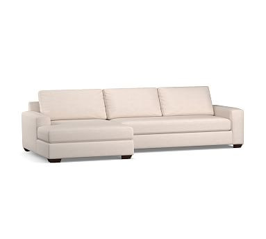 Big Sur Square Arm Upholstered Sofa Double Wide Chaise Sectional | Pottery Barn (US)