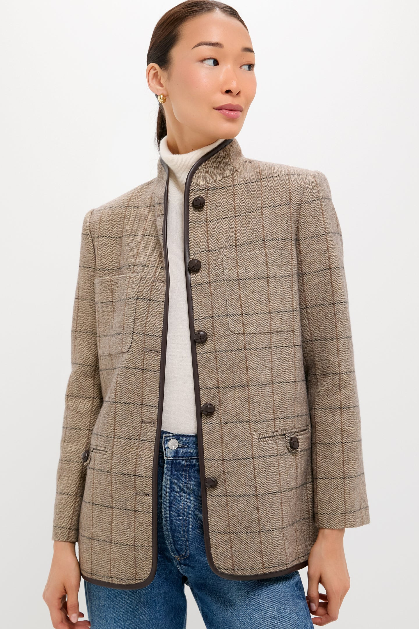 Brown Check Plaid Wool Dalton Jacket | Tuckernuck (US)